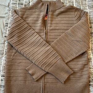 Carolyn Taylor Women's Brown Zip-Up Sweater